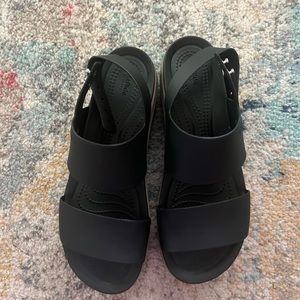 Crocs wedges black Womens  size 9